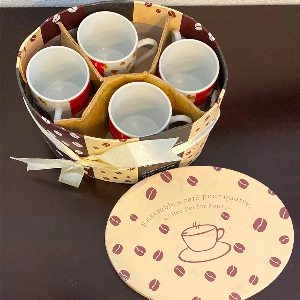 Espresso Coffee Cup & Saucer Gift Set of (4)